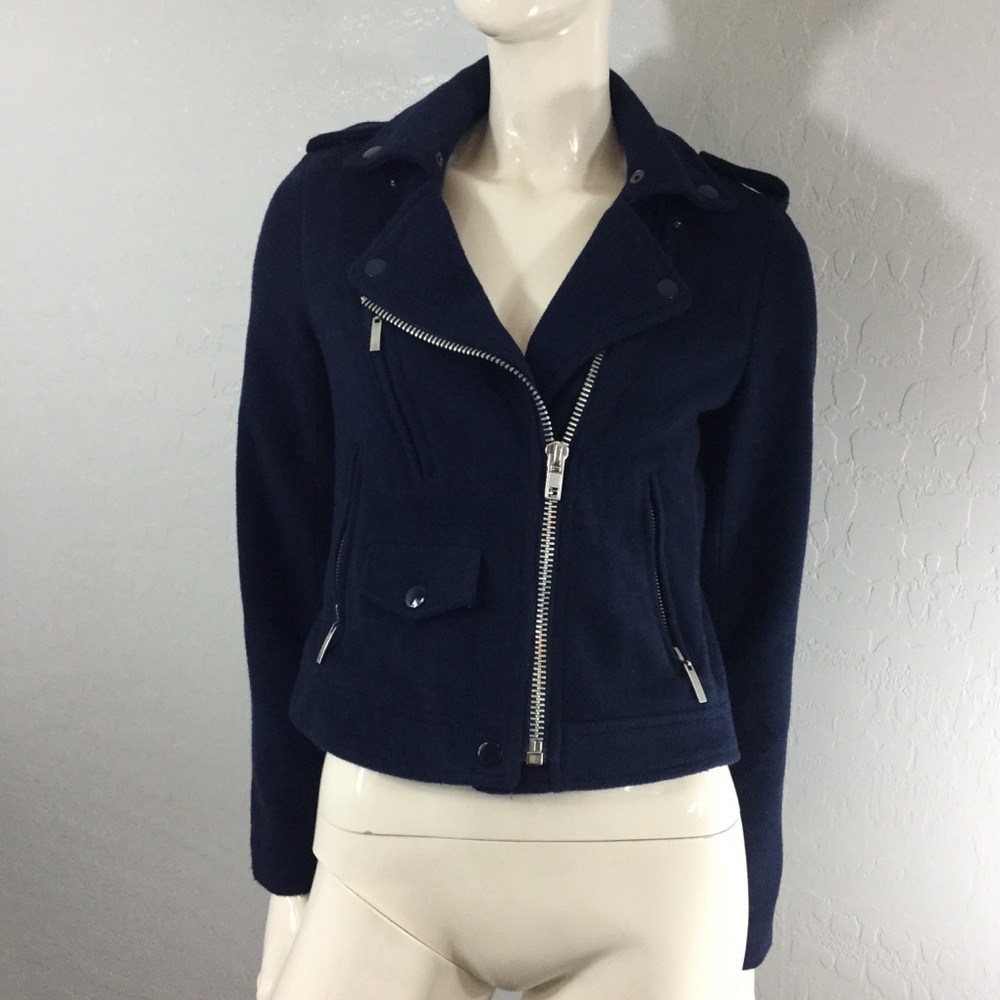Tea Navy Blue Military Style Jacket